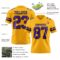 Gold0651-2 Custom Gold Purple-Black Authentic Football Jersey