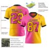 Custom Yellow Pink-Black Authentic Gradient Fashion Football Jersey