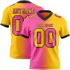 Custom Yellow Pink-Black Authentic Gradient Fashion Football Jersey