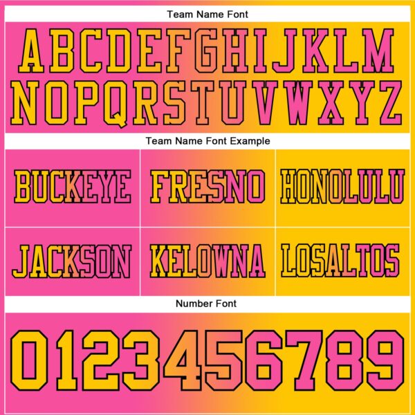 Custom Yellow Pink-Black Authentic Gradient Fashion Football Jersey
