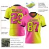 Custom Neon Yellow Pink-Black Authentic Gradient Fashion Football Jersey