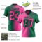 Custom Kelly Green Pink-Black Authentic Gradient Fashion Football Jersey