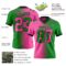 Gradient0290-1 Custom Grass Green Pink-Black Authentic Gradient Fashion Football Jersey