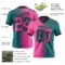 Gradient0291-1 Custom Teal Pink-Black Authentic Gradient Fashion Football Jersey