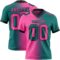 Gradient0291 Custom Teal Pink-Black Authentic Gradient Fashion Football Jersey