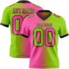 Custom Neon Green Pink-Black Authentic Gradient Fashion Football Jersey