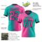 Gradient0293-1 Custom Aqua Pink-Black Authentic Gradient Fashion Football Jersey