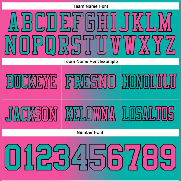 Custom Aqua Pink-Black Authentic Gradient Fashion Football Jersey