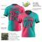 Gradient0294-1 Custom Aqua Neon Pink-Black Authentic Gradient Fashion Football Jersey
