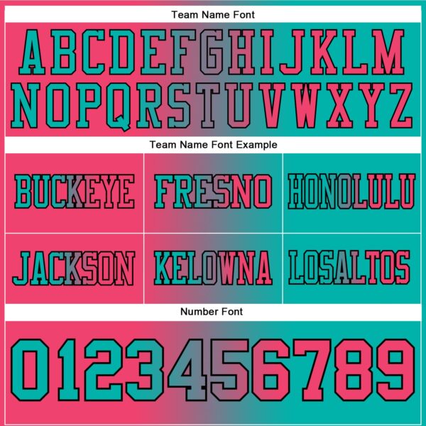 Custom Aqua Neon Pink-Black Authentic Gradient Fashion Football Jersey