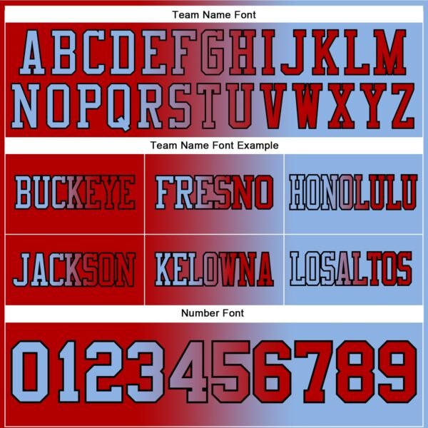 Custom Light Blue Red-Black Authentic Gradient Fashion Football Jersey