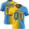 Gradient0301 Custom Powder Blue Yellow-Black Authentic Gradient Fashion Football Jersey