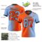 Gradient0302-1 Custom Light Blue Orange-Black Authentic Gradient Fashion Football Jersey