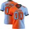 Gradient0302 Custom Light Blue Orange-Black Authentic Gradient Fashion Football Jersey
