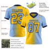 Custom Light Blue Yellow-Navy Authentic Gradient Fashion Football Jersey