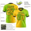 Custom Neon Green Yellow-Black Authentic Gradient Fashion Football Jersey