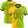 Custom Neon Green Yellow-Black Authentic Gradient Fashion Football Jersey