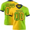 Gradient0307 Custom Neon Green Yellow-Navy Authentic Gradient Fashion Football Jersey