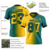 Custom Teal Yellow-Black Authentic Gradient Fashion Football Jersey