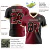 Custom Black Crimson-Cream Authentic Gradient Fashion Football Jersey