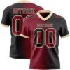 Custom Black Crimson-Cream Authentic Gradient Fashion Football Jersey
