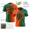 Gradient0329-1 Custom Kelly Green Orange-Black Authentic Gradient Fashion Football Jersey
