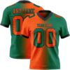 Custom Kelly Green Orange-Black Authentic Gradient Fashion Football Jersey