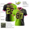 Custom Black Neon Green-Pink Authentic Gradient Fashion Football Jersey