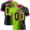 Gradient0331 Custom Black Neon Green-Pink Authentic Gradient Fashion Football Jersey