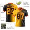 Custom Black Gold-Orange Authentic Gradient Fashion Football Jersey