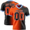 Custom Black Orange-Light Blue Authentic Gradient Fashion Football Jersey