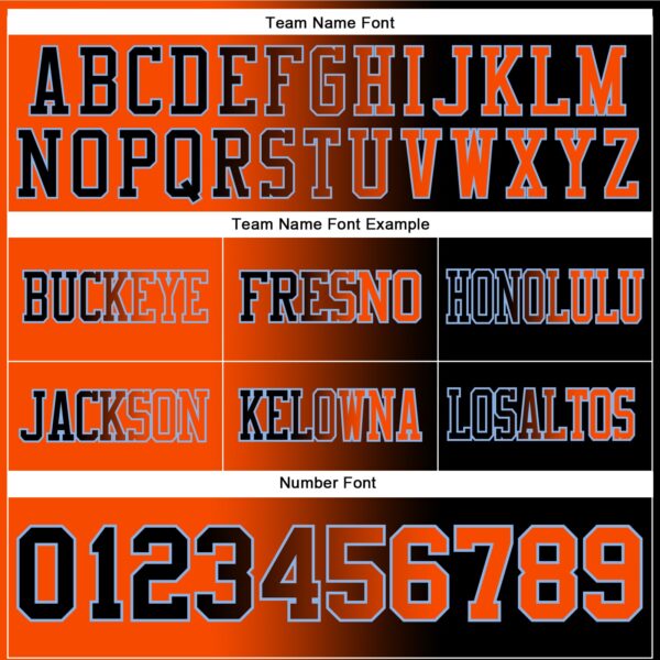 Custom Black Orange-Light Blue Authentic Gradient Fashion Football Jersey
