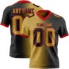 Custom Black Old Gold-Red Authentic Gradient Fashion Football Jersey