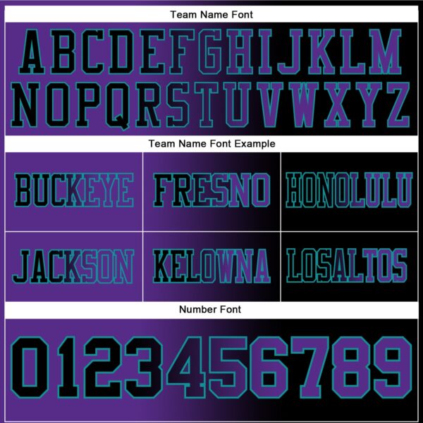 Custom Black Purple-Teal Authentic Gradient Fashion Football Jersey