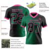 Custom Black Kelly Green-Pink Authentic Gradient Fashion Football Jersey