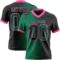 Gradient0346 Custom Black Kelly Green-Pink Authentic Gradient Fashion Football Jersey