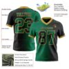 Custom Black Kelly Green-Old Gold Authentic Gradient Fashion Football Jersey