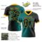Gradient0351-1 Custom Black Teal-Gold Authentic Gradient Fashion Football Jersey