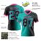 Gradient0353-1 Custom Black Aqua-Pink Authentic Gradient Fashion Football Jersey