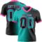 Gradient0353 Custom Black Aqua-Pink Authentic Gradient Fashion Football Jersey