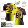 Custom Black Neon Yellow-Pink Authentic Gradient Fashion Football Jersey
