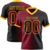 Custom Black Crimson-Gold Authentic Gradient Fashion Football Jersey
