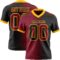 Gradient0357 Custom Black Crimson-Gold Authentic Gradient Fashion Football Jersey
