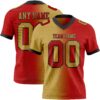 Custom Red Old Gold-Black Authentic Gradient Fashion Football Jersey