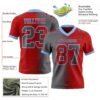 Custom Red Steel Gray-Light Blue Authentic Gradient Fashion Football Jersey