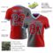 Custom Red Steel Gray-Light Blue Authentic Gradient Fashion Football Jersey
