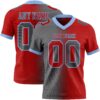 Custom Red Steel Gray-Light Blue Authentic Gradient Fashion Football Jersey