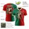 Gradient0361-1 Custom Red Vintage Mexican Flag Kelly Green-Cream Authentic Gradient Fashion Football Jersey