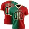 Custom Red Vintage Mexican Flag Kelly Green-Cream Authentic Gradient Fashion Football Jersey