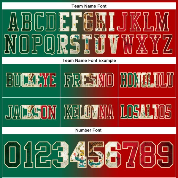 Custom Red Vintage Mexican Flag Kelly Green-Cream Authentic Gradient Fashion Football Jersey